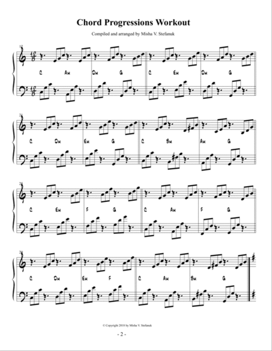 Piano Chord Progressions Workout Voice scores gallery preview page 4