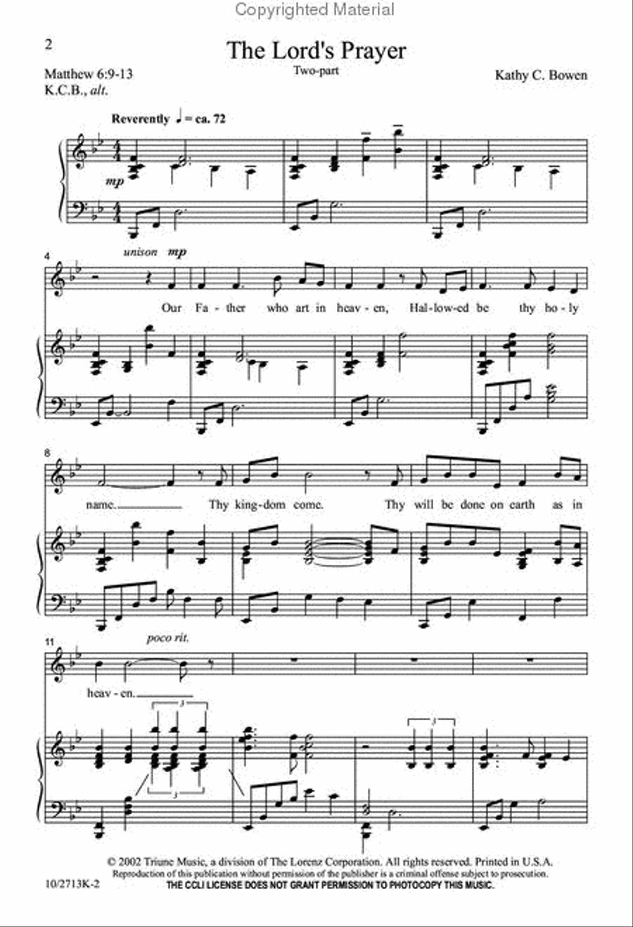 The Lord's Prayer The Lord's Prayer 2-Part scores gallery preview page 2