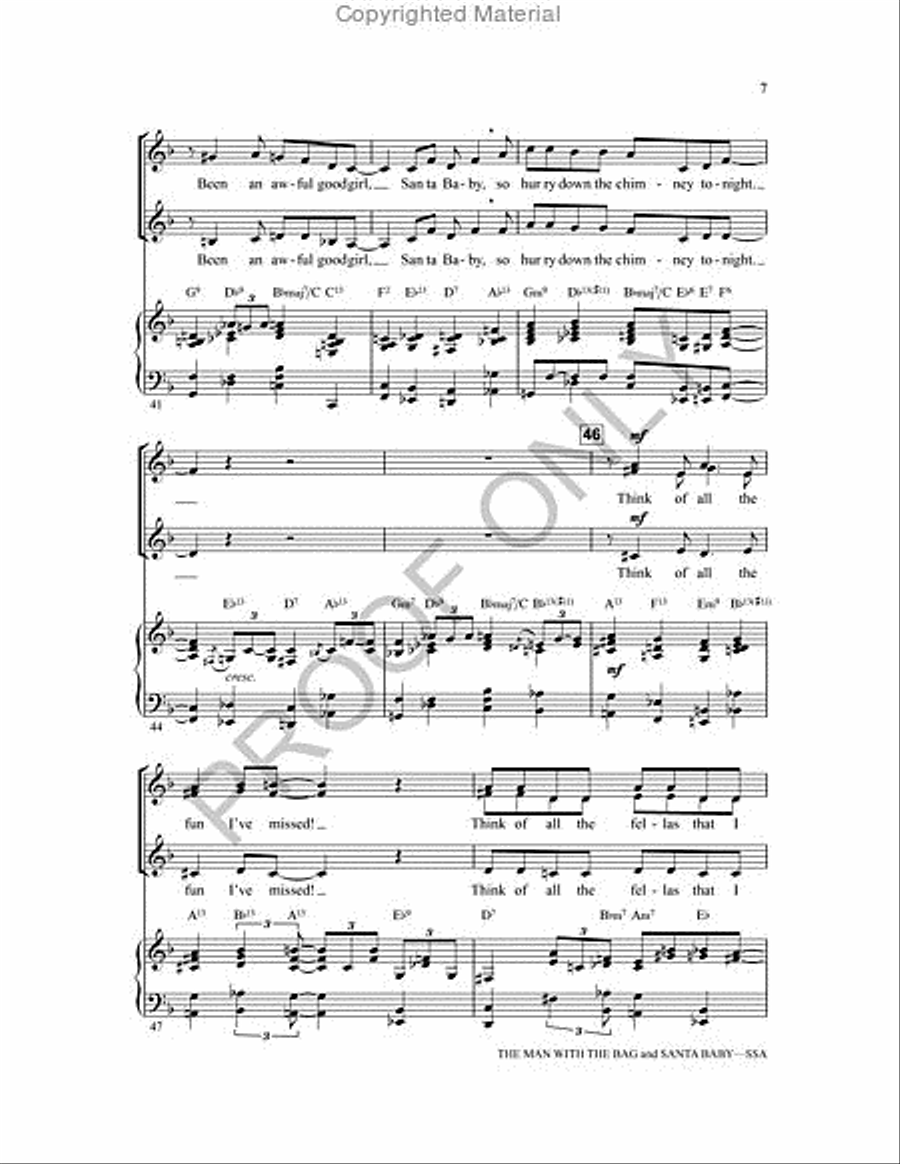 The Man With The Bag And Santa Baby SSA scores gallery preview page 7