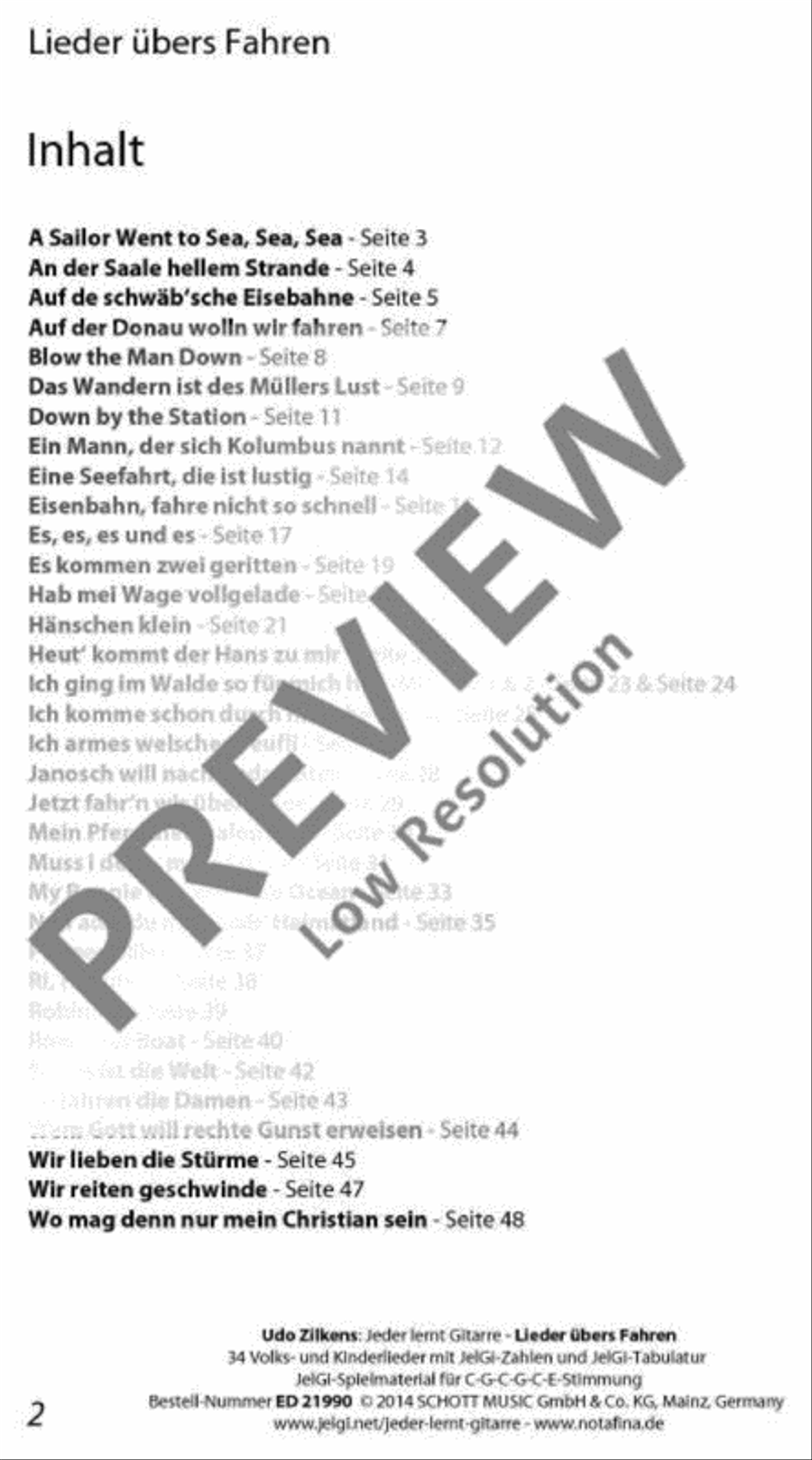 Jeder lernt Gitarre - Lieder übers Fahren Classical Guitar scores gallery preview page 3