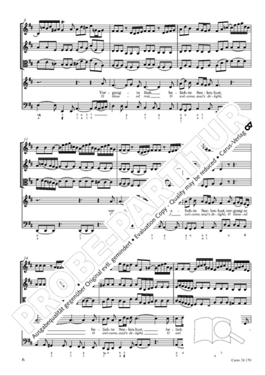 O blessed rest, o welcome heart's delight (Vergnugte Ruh, beliebte Seelenlust) Orchestra scores gallery preview page 7