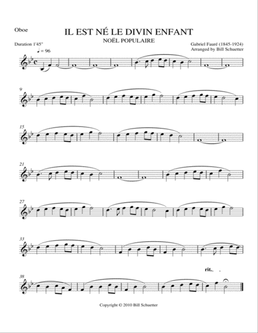 Il est ne le divin enfant Woodwind Quintet scores gallery preview page 4