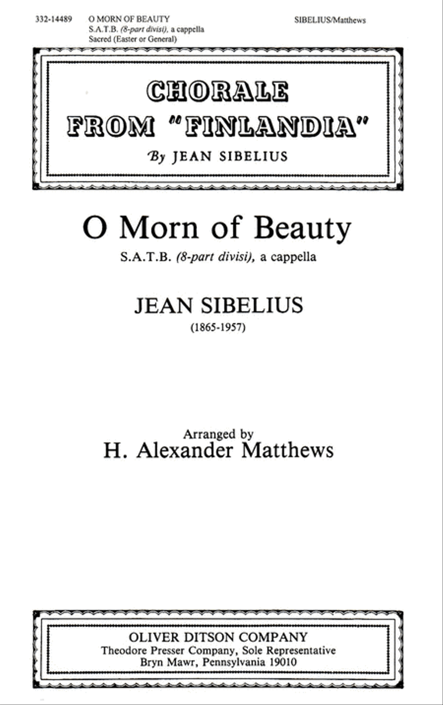 O Morn of Beauty O Morn of Beauty 4-Part scores gallery preview page 1