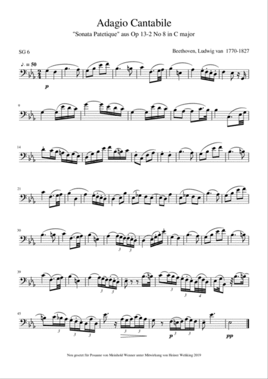 Trombone Solo Posaune Pieces Komponist born 1758-1770 - 12 Pieces Trombone Solo Posaune Soli Stü Trombone Solo scores gallery preview page 5