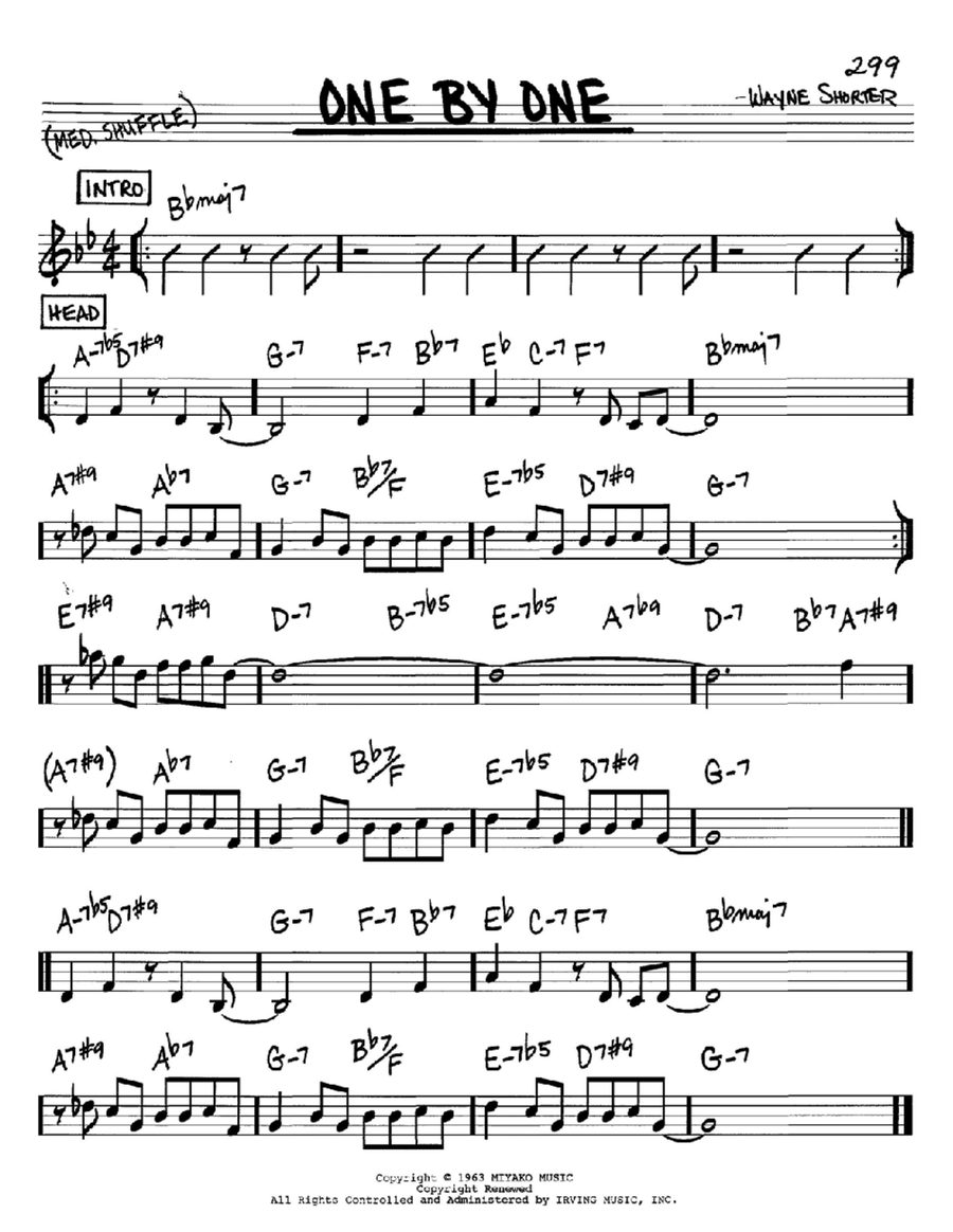 One By One One By One Piano scores gallery preview page 1