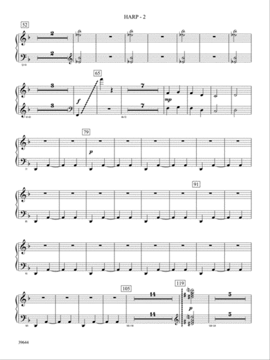 Laideronnette: Impératrice des Pagodes (from Ma mère l'oye ): Harp Concert Band scores gallery preview page 2