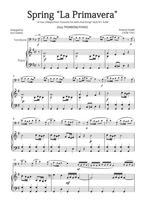 Book cover for "Spring" (La Primavera) by Vivaldi - Easy version for TROMBONE & PIANO