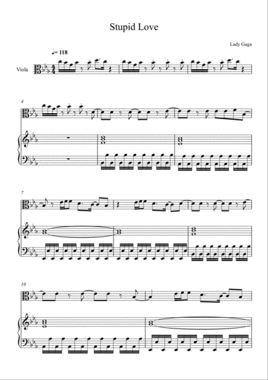 Stupid Love String Duet scores gallery preview page 1