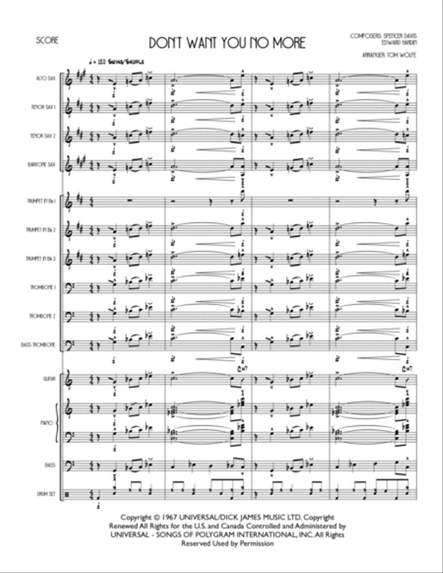 Don't Want You No More Jazz Ensemble scores gallery preview page 2
