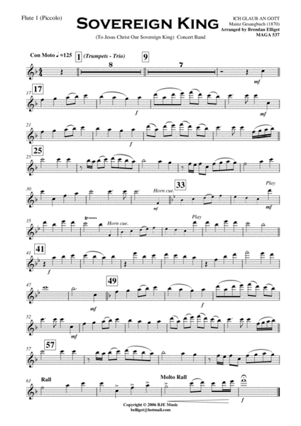 Sovereign King - Trumpet Trio and Concert Band Score and Parts PDF image number null