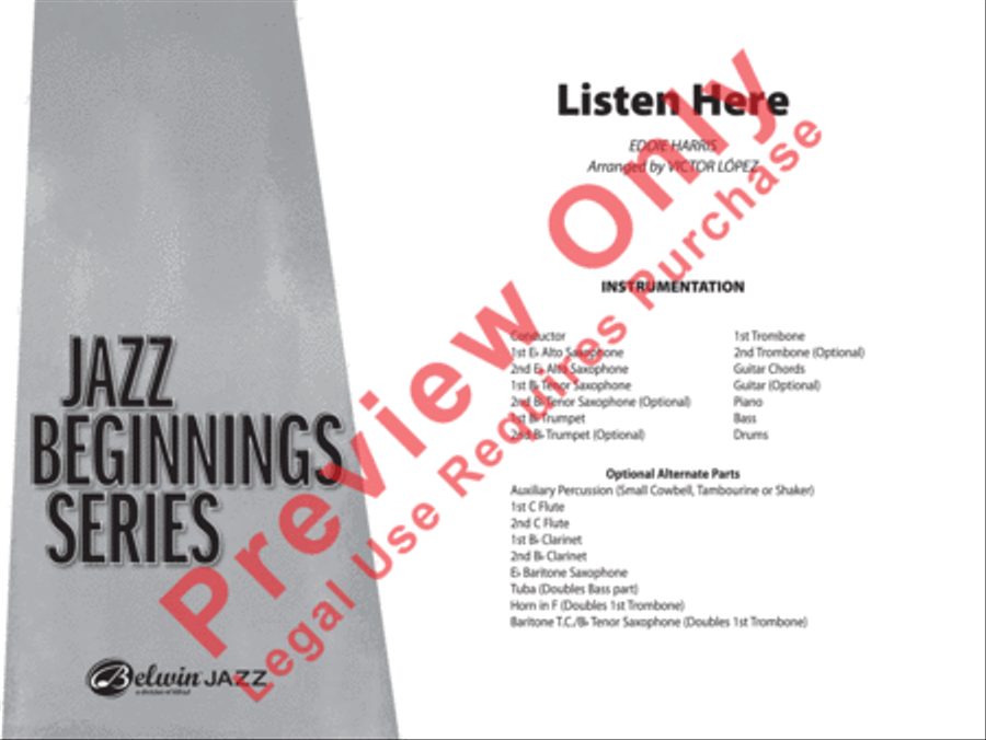 Listen Here Jazz Ensemble scores gallery preview page 2