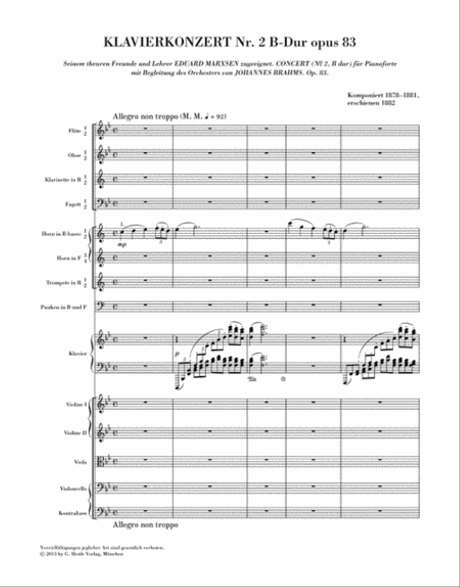 Piano Concerto No. 2 in B-flat Major, Op. 83 Orchestra scores gallery preview page 2