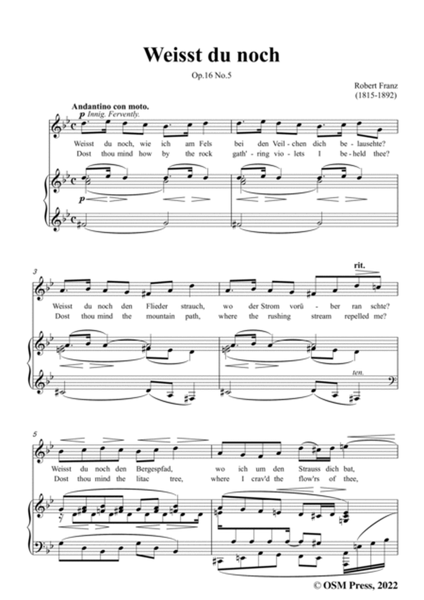 Franz-Weisst du noch,in g minor,Op.16 No.5,from 6 Gesange
