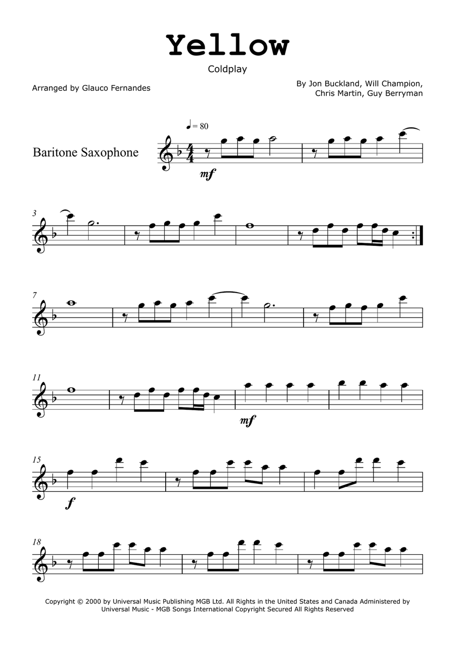 Yellow Chamber Music scores gallery preview page 1