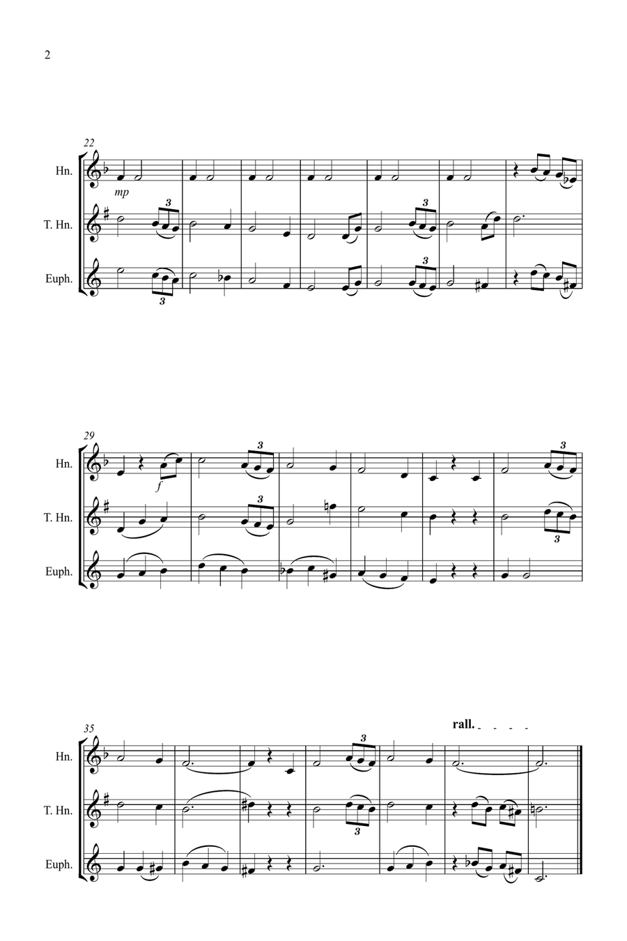 Amazing Grace for Horn, Tenor Horn and Euphonium Trio Woodwind Trio scores gallery preview page 2