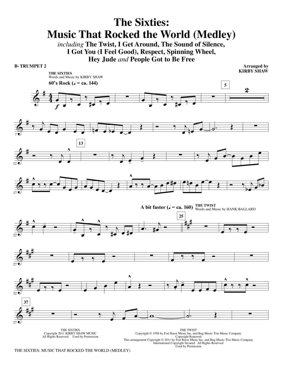 The Sixties: Music That Rocked The World - Bb Trumpet 2 Choir scores gallery preview page 1