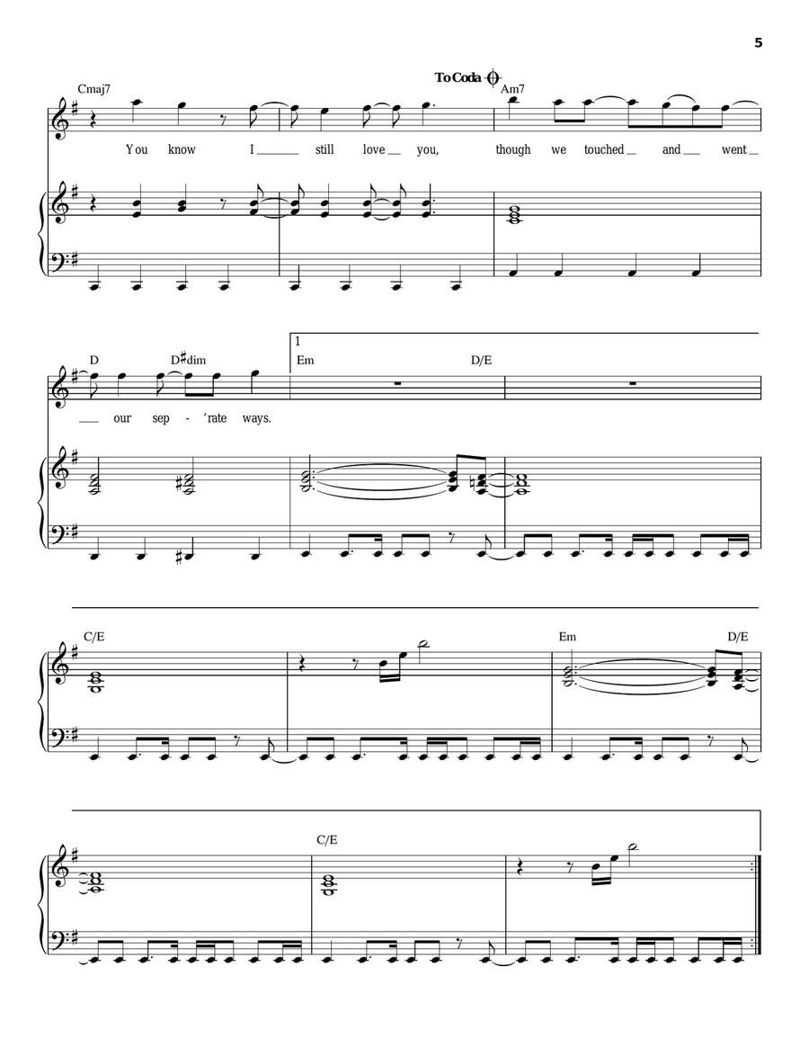 Separate Ways (Worlds Apart) Piano scores gallery preview page 5