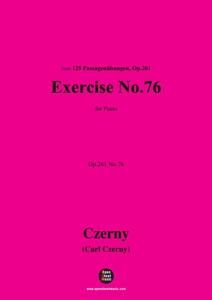 C. Czerny-Exercise No.76,Op.261 No.76 Piano Method scores gallery preview page 1