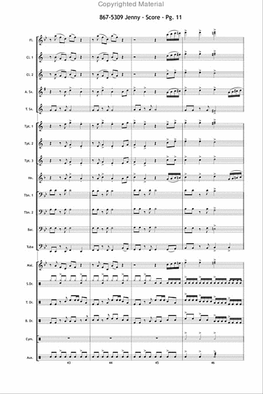 867-5309 Jenny 867-5309 Jenny Marching Band scores gallery preview page 12