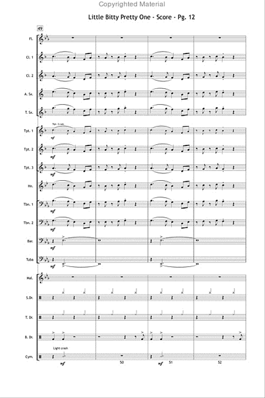 Little Bitty Pretty One Little Bitty Pretty One Marching Band scores gallery preview page 13