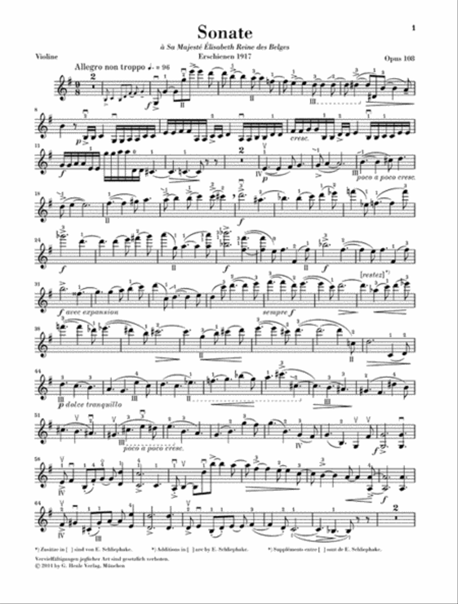 Violin Sonata No. 2 in E minor, Op. 108 Violin Solo scores gallery preview page 4