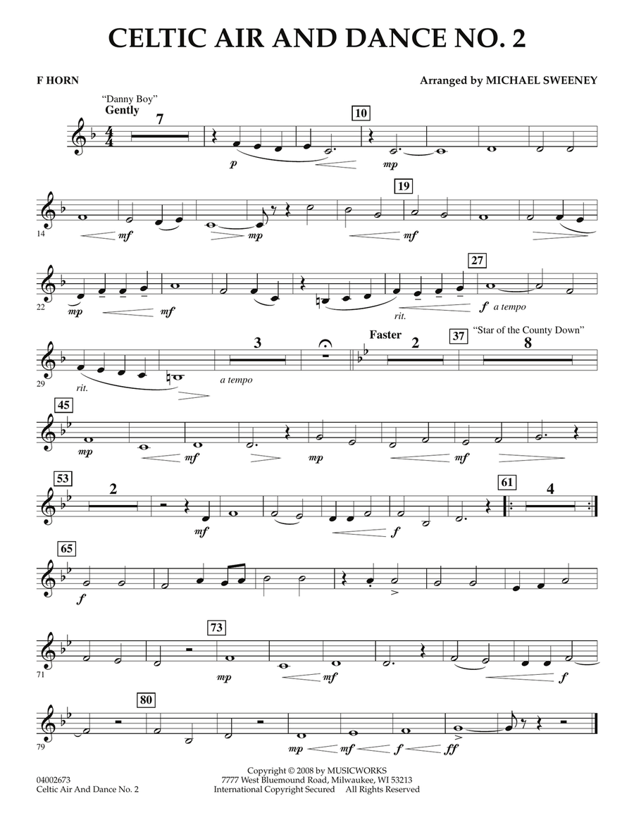 Celtic Air and Dance No. 2 - F Horn Concert Band scores gallery preview page 1