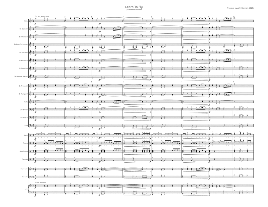 Learn To Fly Marching Band scores gallery preview page 1