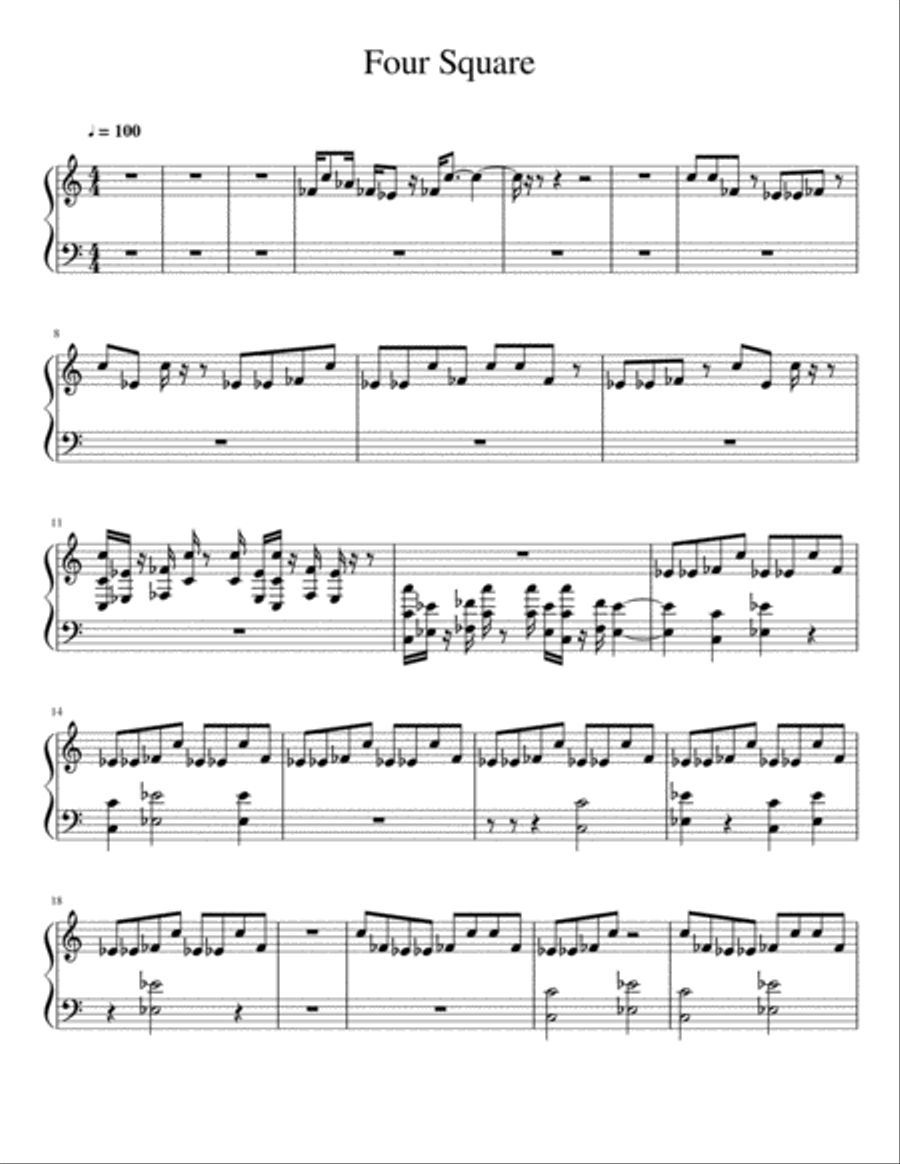 Four Square Four Square Easy Piano scores gallery preview page 1