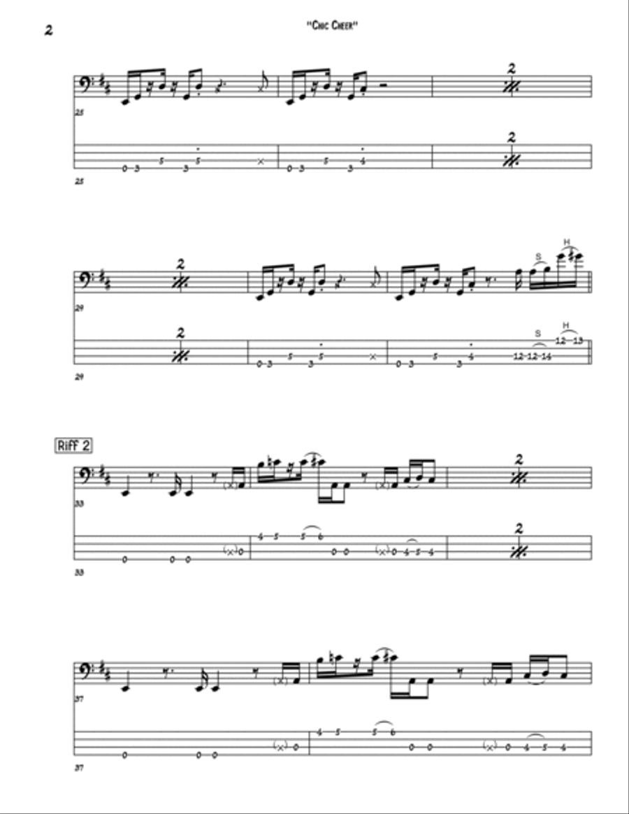 Chic Cheer Guitar Tablature scores gallery preview page 2