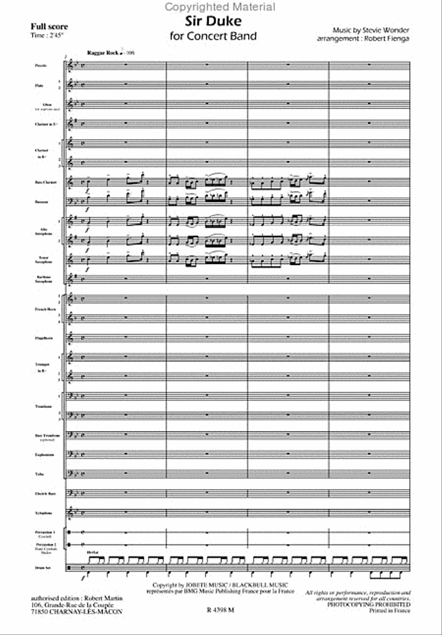 Sir Duke Concert Band scores gallery preview page 2