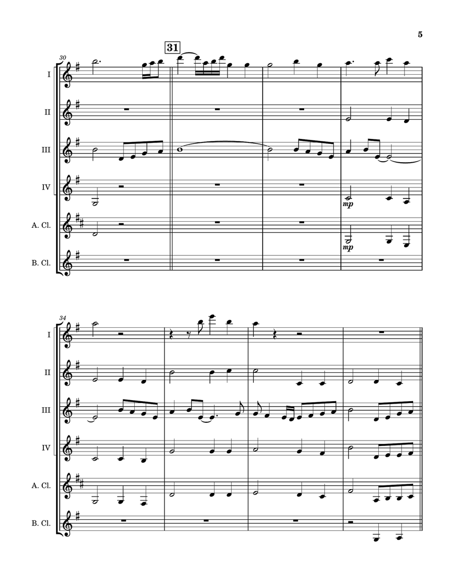Vincent (Starry Starry Night) Clarinet Quintet scores gallery preview page 6