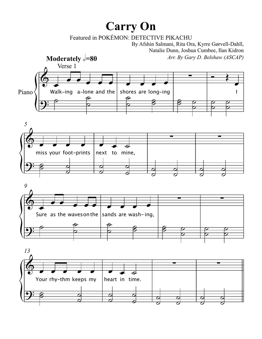 Carry On Easy Piano scores gallery preview page 2