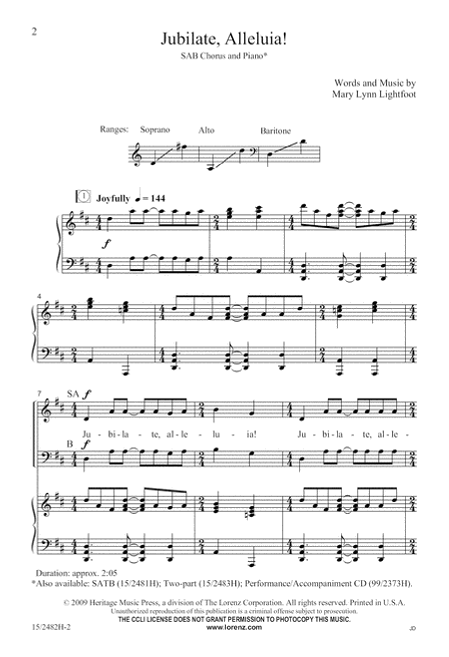 Jubilate, Alleluia! Jubilate, Alleluia! 3-Part scores gallery preview page 2