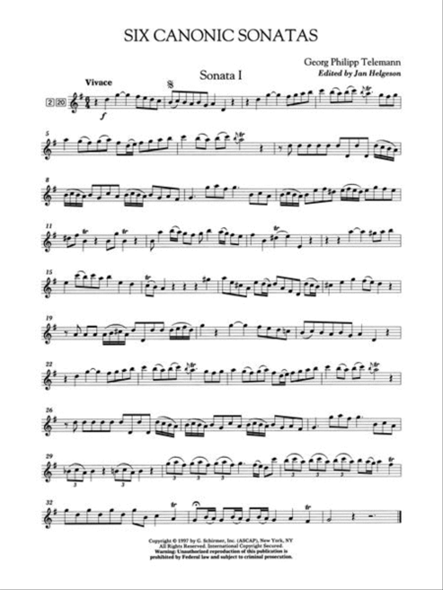 Telemann for Two Telemann for Two Flute Solo scores gallery preview page 5