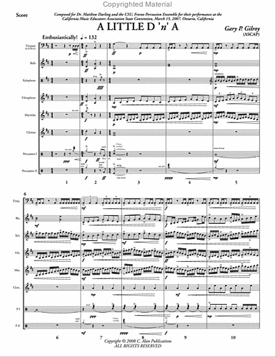 A Little D 'n' A Percussion Ensemble scores gallery preview page 2
