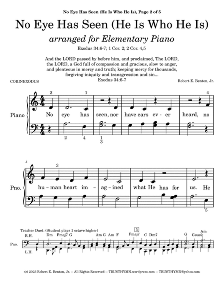 No Eye Has Seen (arranged for Elementary Piano) image number null