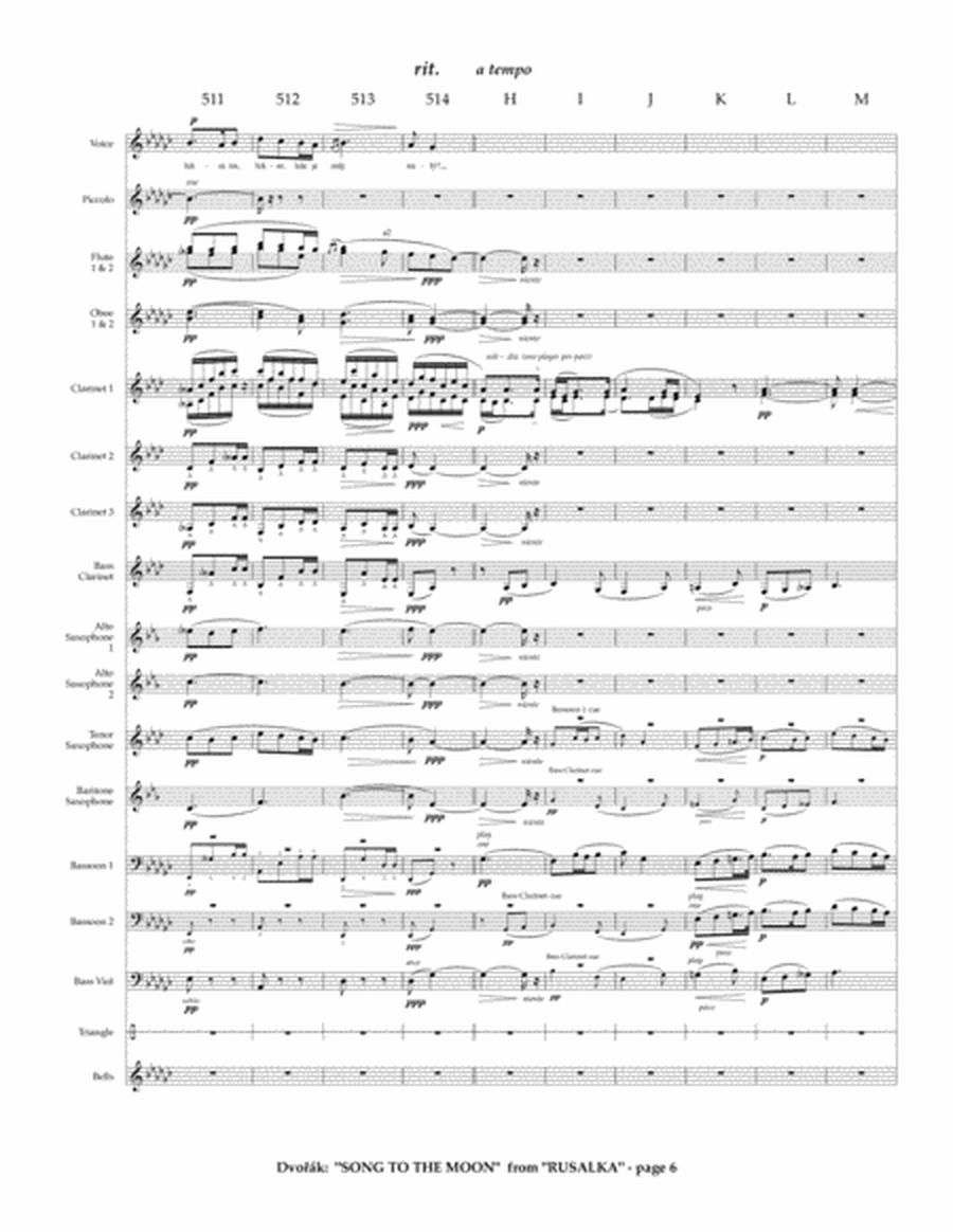 Dvorak: Song To The Moon from RUSALKA for soprano voice and wind ensemble (arr. Reisteter)