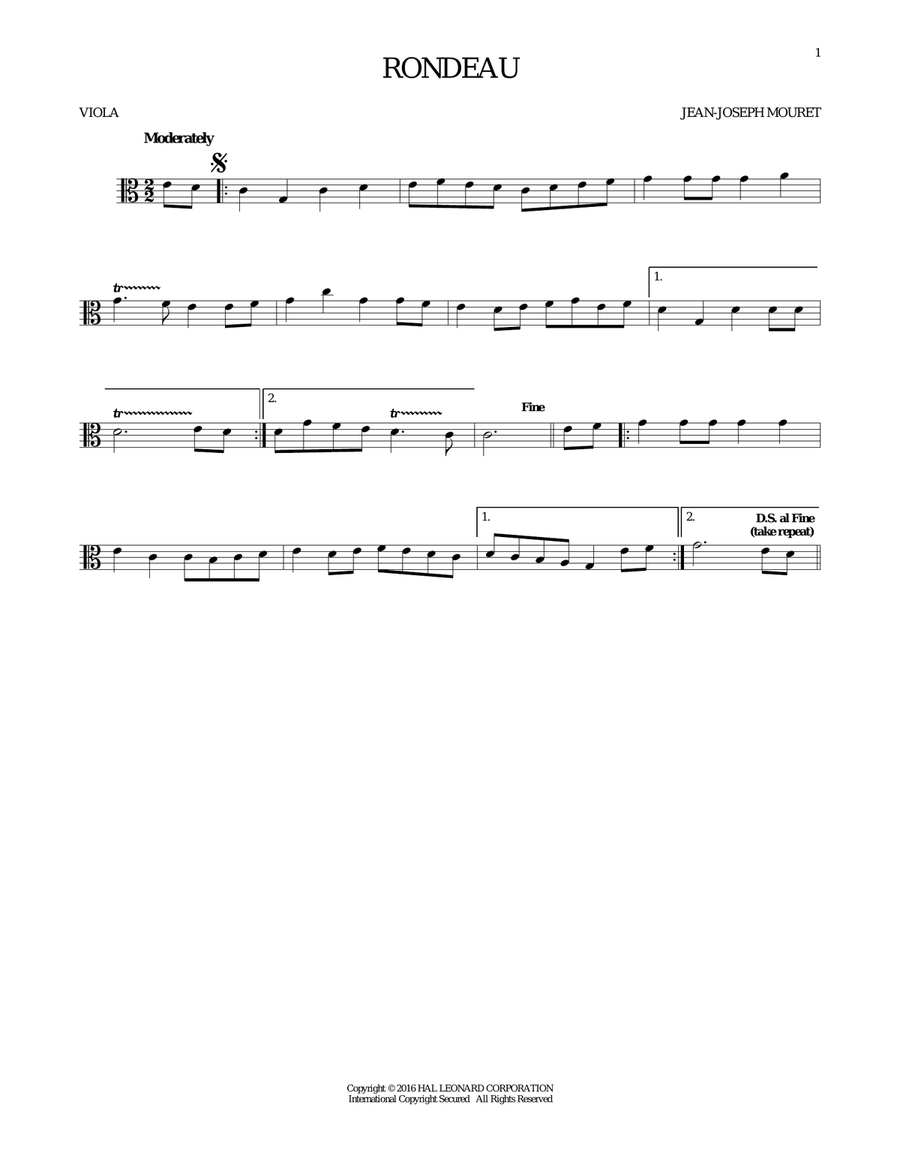 Fanfare Rondeau Viola Solo scores gallery preview page 1