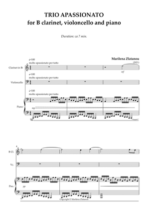 TRIO APASSIONATO for B Clarinet, Violoncello and Piano