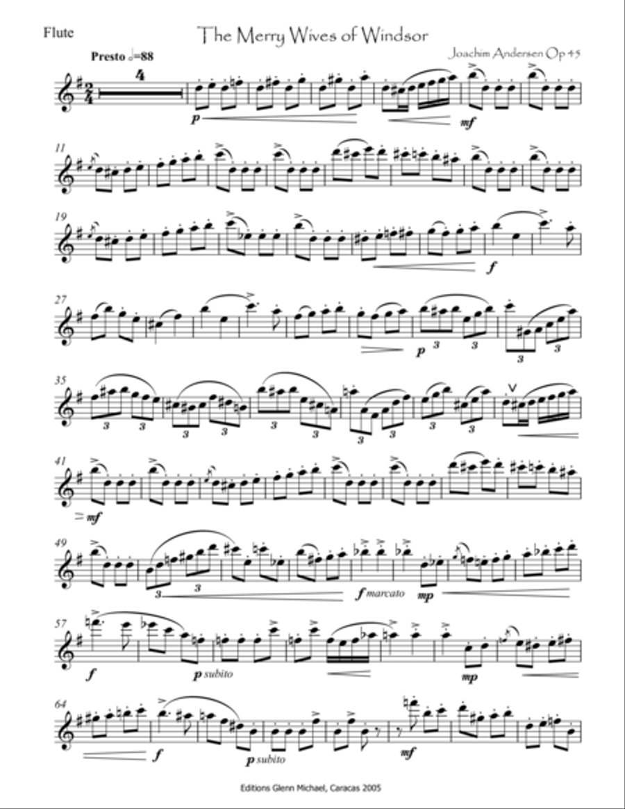 Andersen, Wives of Windsor for flute & piano Flute Solo scores gallery preview page 2