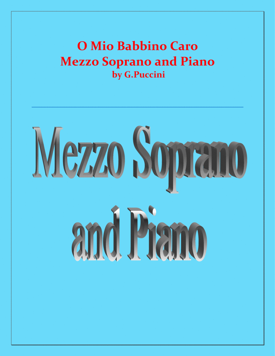 O Mio Babbino Caro - G.Puccini - Mezzo soprano and Piano image number null