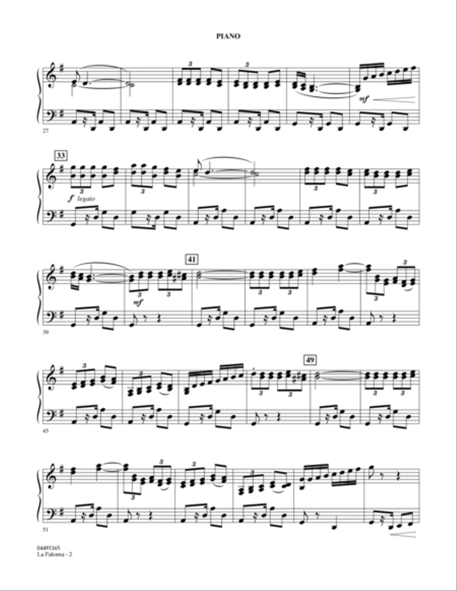 La Paloma (The White Dove) - Piano Orchestra scores gallery preview page 2