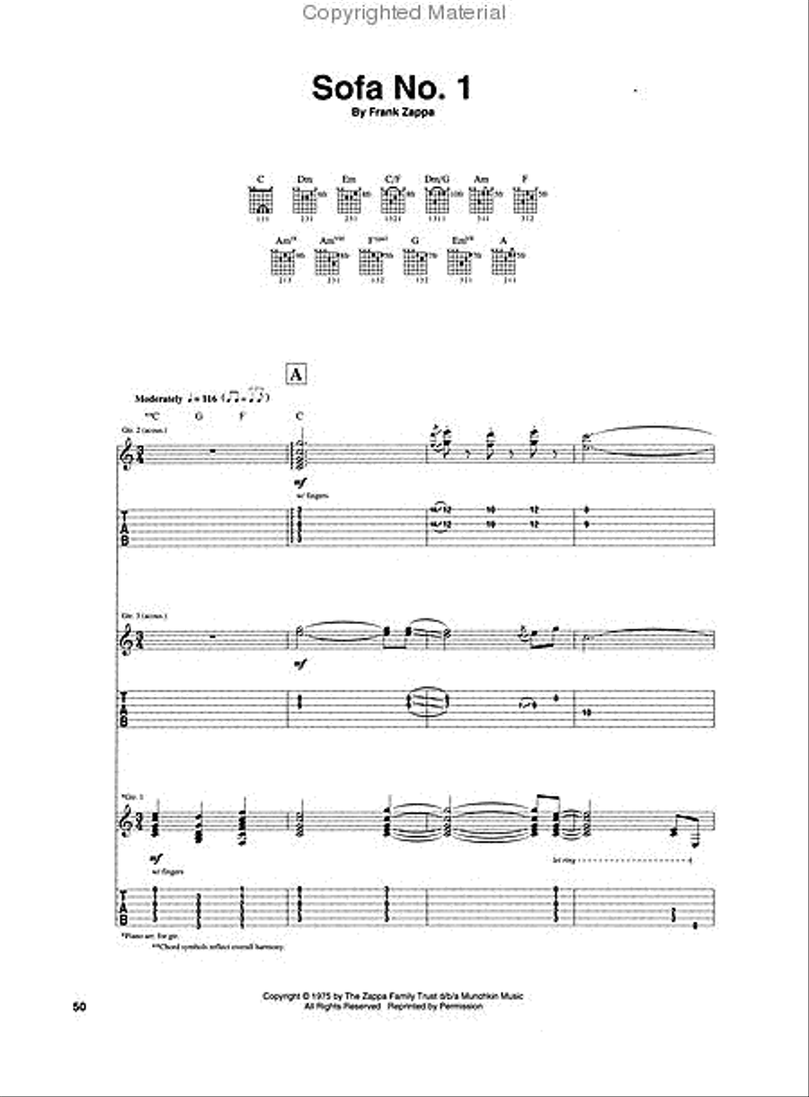 Frank Zappa and the Mothers of Invention – One Size Fits All Electric Guitar scores gallery preview page 4