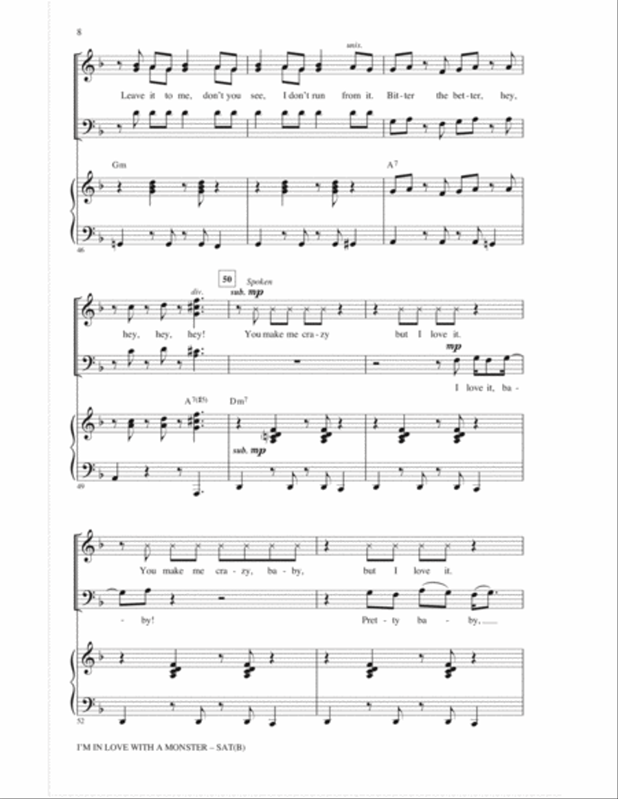 I'm In Love With A Monster 4-Part scores gallery preview page 7