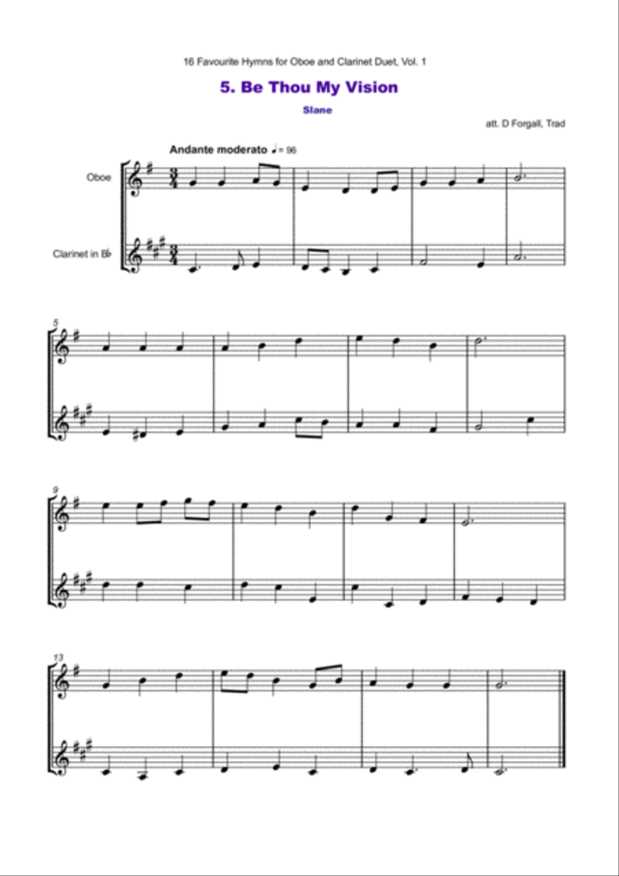 16 Favourite Hymns Vol.1 for Oboe and Clarinet Duet Woodwind Duet scores gallery preview page 6