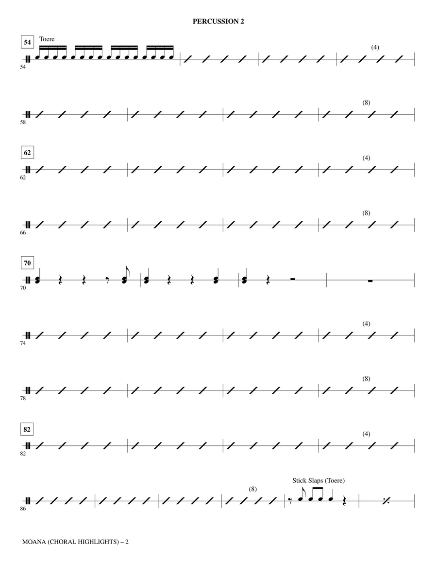 Moana - Percussion 2 Choir scores gallery preview page 2