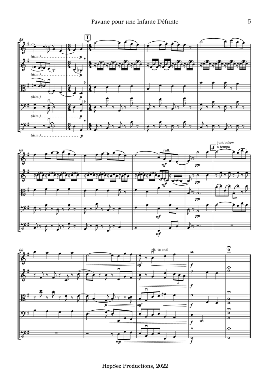 Pavane pour une Infante Défunte - String Orchestra String Orchestra scores gallery preview page 5