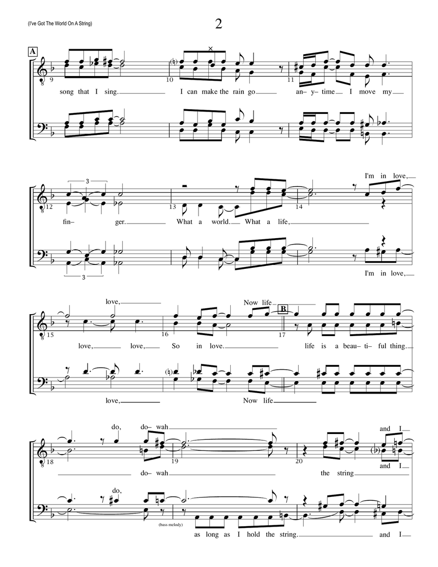 I've Got The World On A String TTBB scores gallery preview page 2