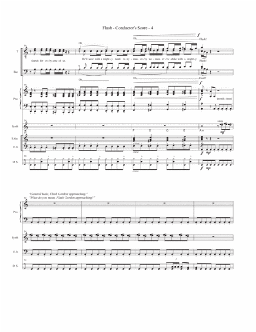 Flash To The Rescue Bass Guitar scores gallery preview page 4