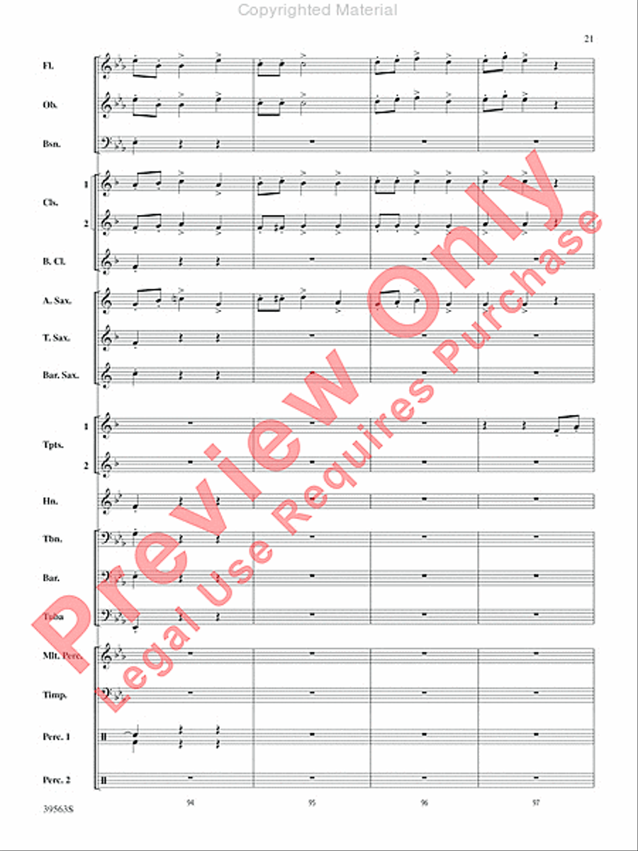Academic Festival Overture Concert Band scores gallery preview page 22